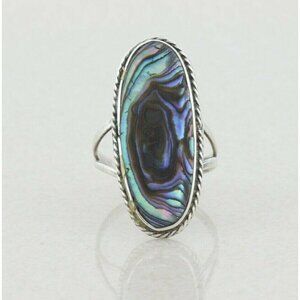 Sterling Silver Abalone Shell Ring Size 6 1/2